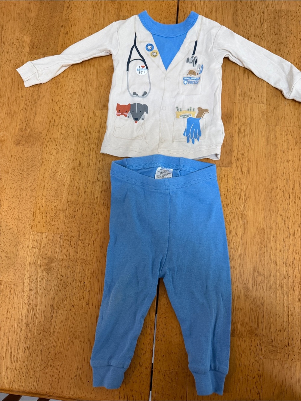 GAP Cream and Blue Doctor Pajama Set for Kids